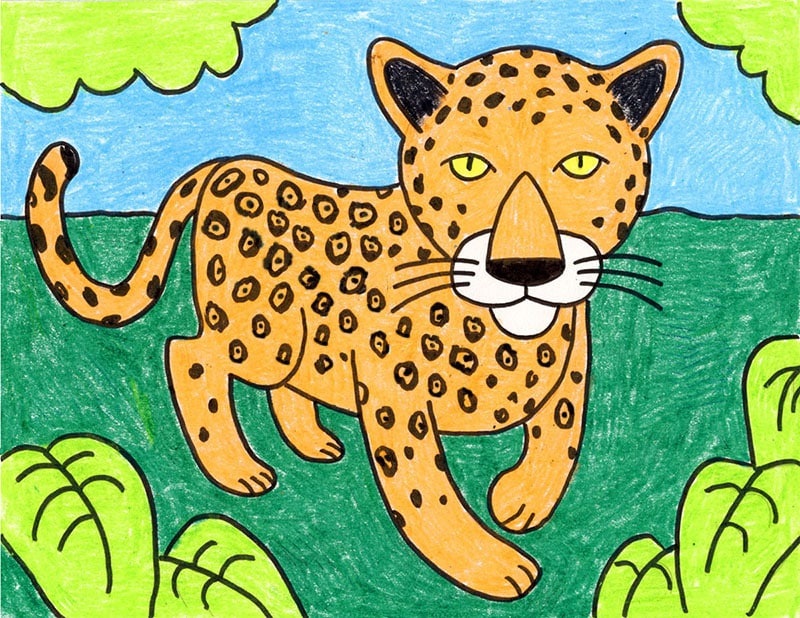Easy How to Draw a Jaguar Tutorial and Jaguar Coloring Page